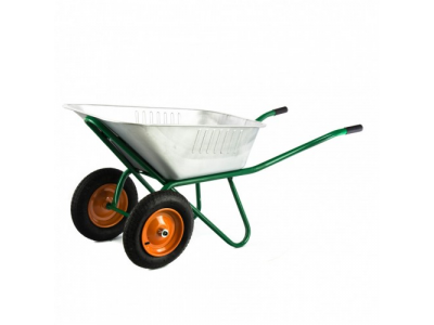 Тачка садово-строительная, двухколесная, усиленная, грузоподъемность 320 кг, объем 100 л Сибртех