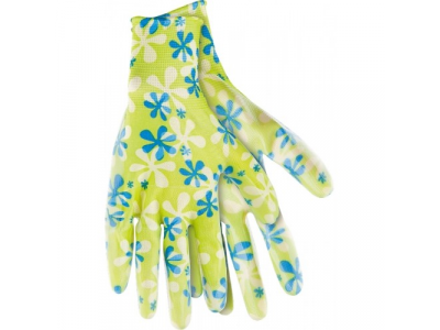 Перчатки садовые из полиэстера с нитриловым обливом, красные, L //PALISAD