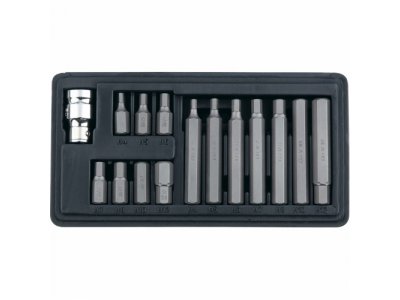 Набор бит HEX, хвостовик-шестигранник 1/2'', CrV,10 мм, 15 предм.// STELS
