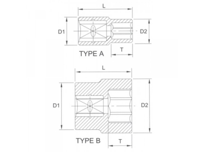 Головка торцевая 6гр. 1/4" 4 мм