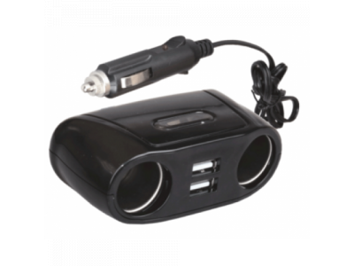 Разветвитель прикуривателя General Technologies на 2 гнезда+2 USB (gt-ps2u2)/32